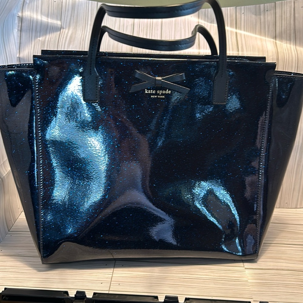 kate spade New York Mavis Street Taden Vinyl Glitter Tote Handbag,